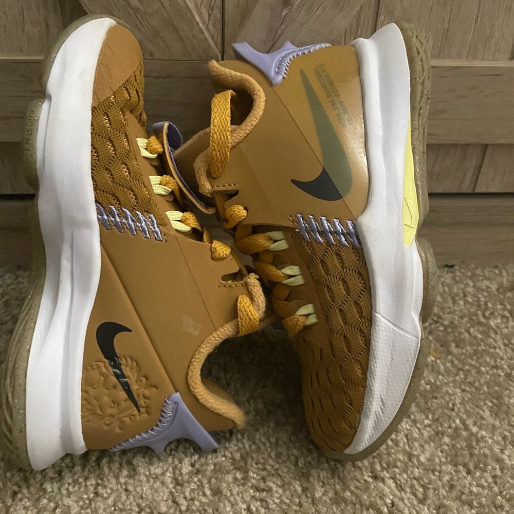 Great condition Lebron James gold kids shoes.